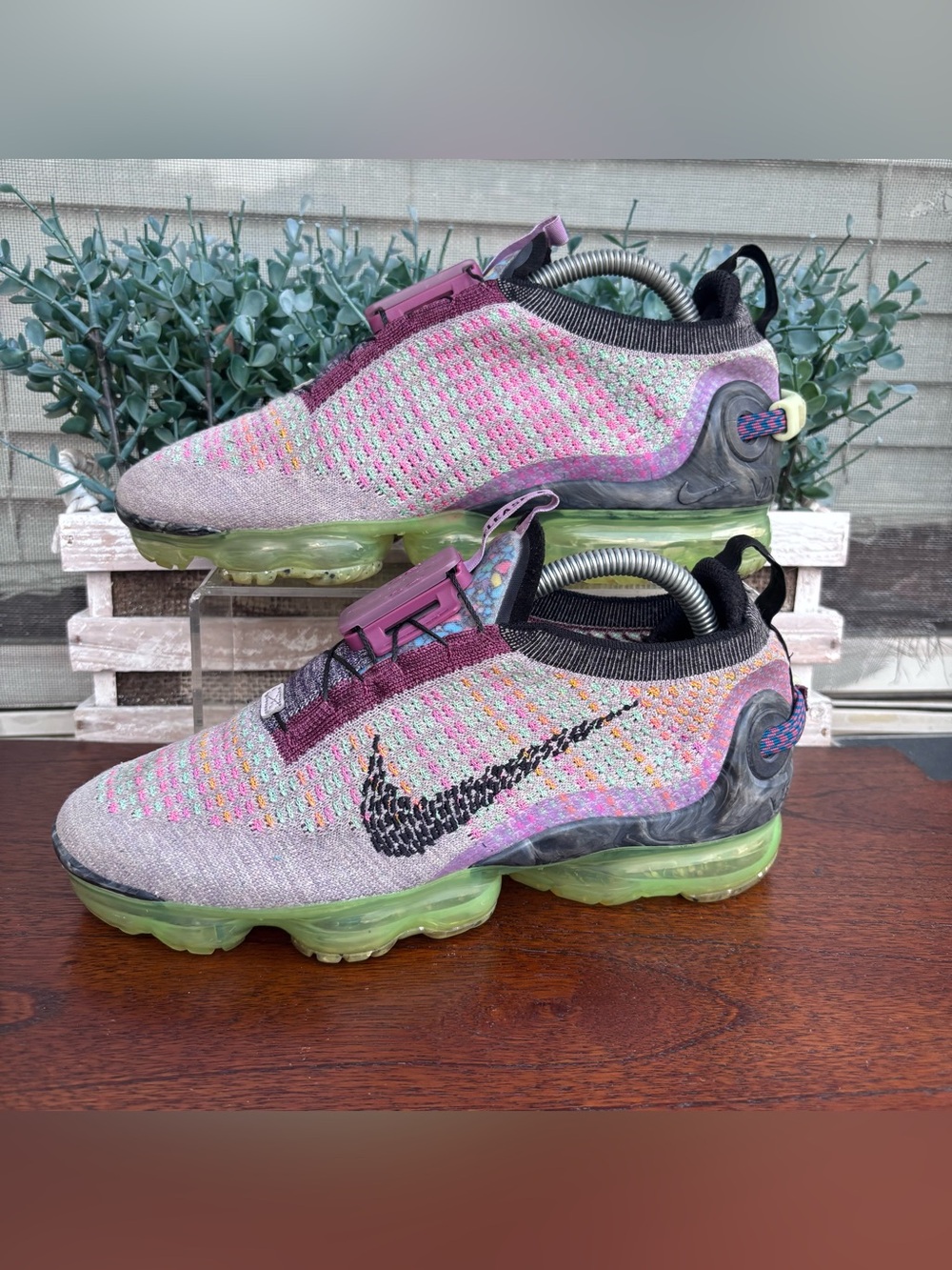 Nike Air VaporMax 2020 Flyknit Violet Ash Volt Womens 8 Shoes